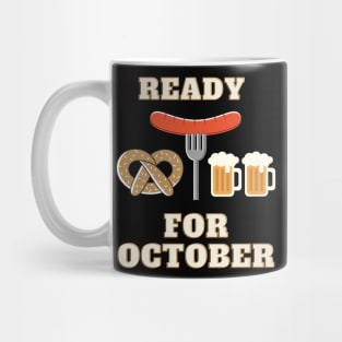 Ready For October Funny Autumn Fall Beer Pretzel Sausage Design Mug